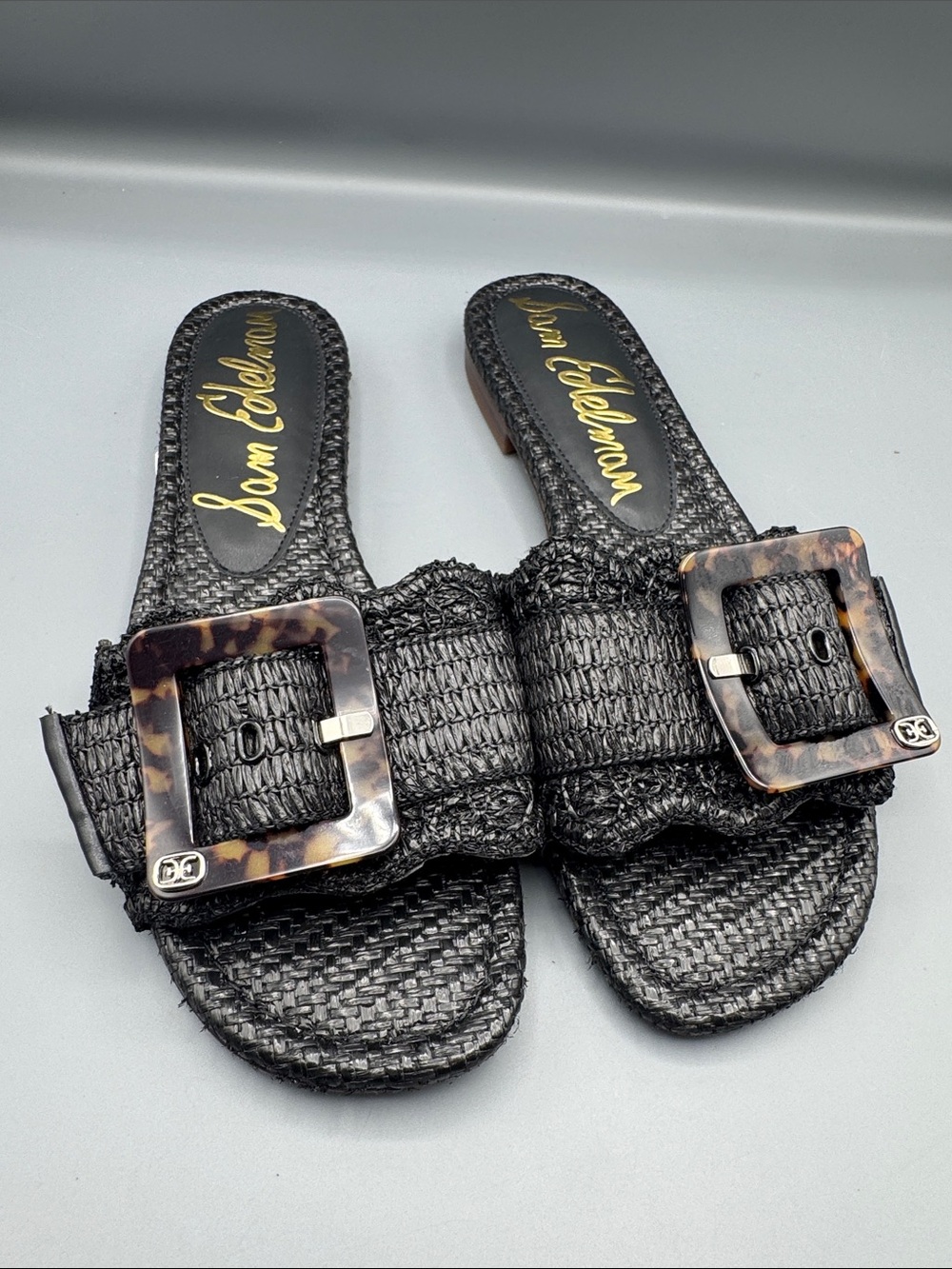 Sam Edelman Women's Bambi Buckled Woven Slide Sandals